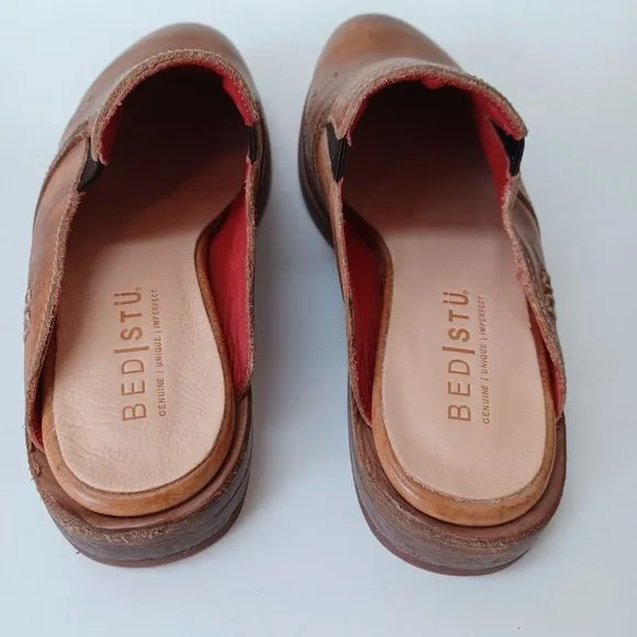 Bed Stu Cobbler Series Shoes Mules Leather Platform Heels Womens size 7.5 NEW