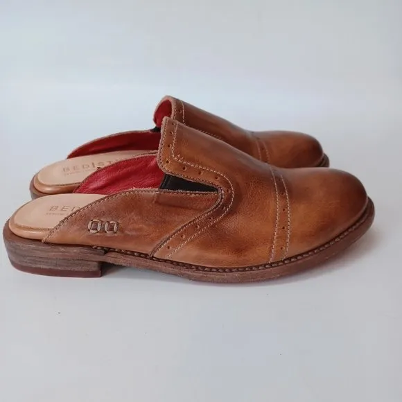 Bed Stu Cobbler Series Shoes Mules Leather Platform Heels Womens size 7.5 NEW