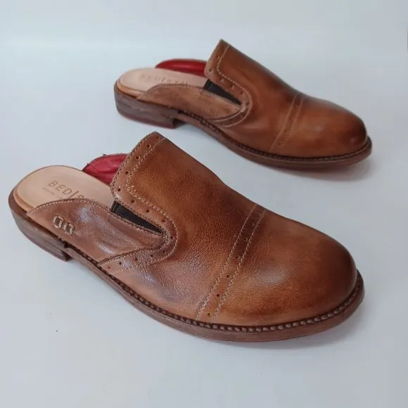 Bed Stu Cobbler Series Shoes Mules Leather Platform Heels Womens size 7.5 NEW