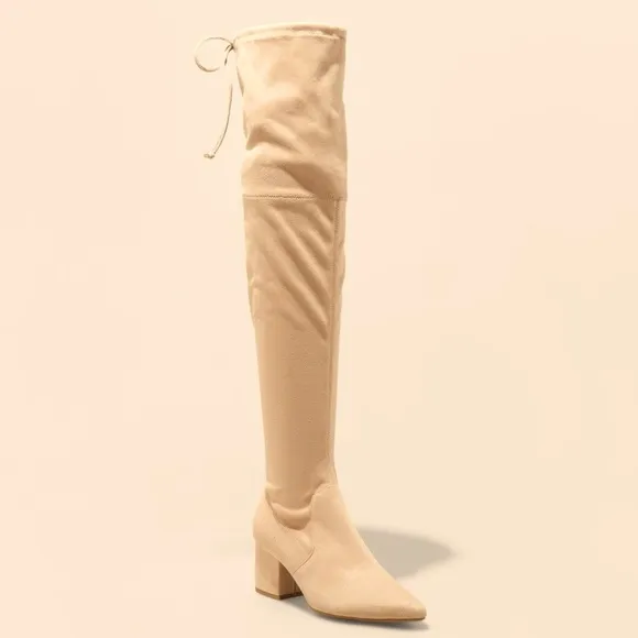 🍁BEIGE MICROSUEDE OTK BOOTS