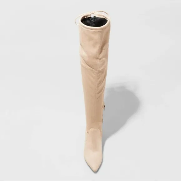 🍁BEIGE MICROSUEDE OTK BOOTS
