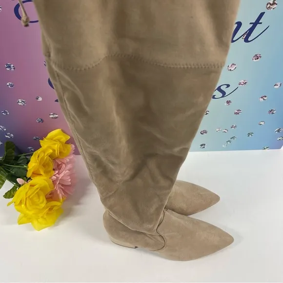 🍁BEIGE MICROSUEDE OTK BOOTS
