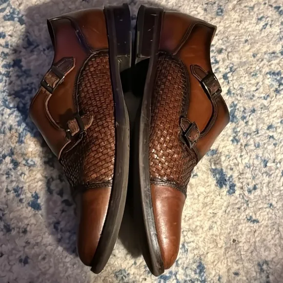 Beldevere Emerson brown leather double monk men’s shoes Sz 8 D