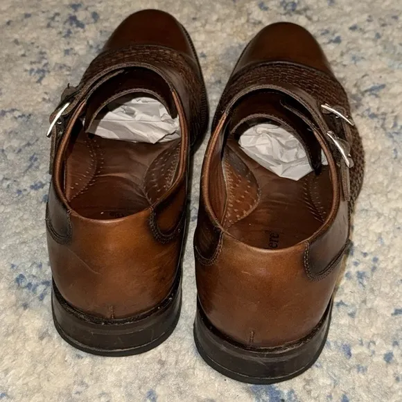 Beldevere Emerson brown leather double monk men’s shoes Sz 8 D