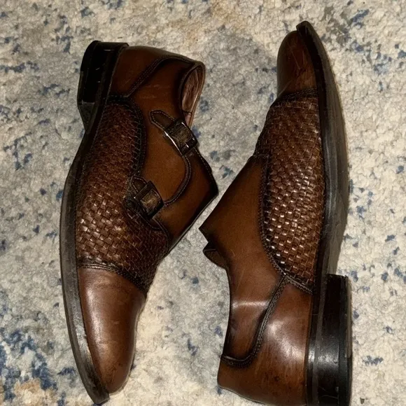 Beldevere Emerson brown leather double monk men’s shoes Sz 8 D