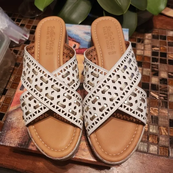Bella Vita Italy Exa-Italy Espadrille Wedge Sandals size 9.5 NEW