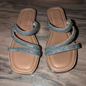 Bella Vita Size 6.5 embellished sandals made in Italy. Wood sandals.