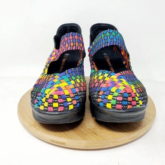 Bernie Mev Shoes Womens 40 Lulia Colorful Mary Jane Wedge Heel Closed Toe