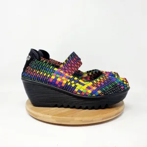 Bernie Mev Shoes Womens 40 Lulia Colorful Mary Jane Wedge Heel Closed Toe