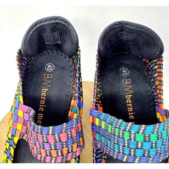 Bernie Mev Shoes Womens 40 Lulia Colorful Mary Jane Wedge Heel Closed Toe