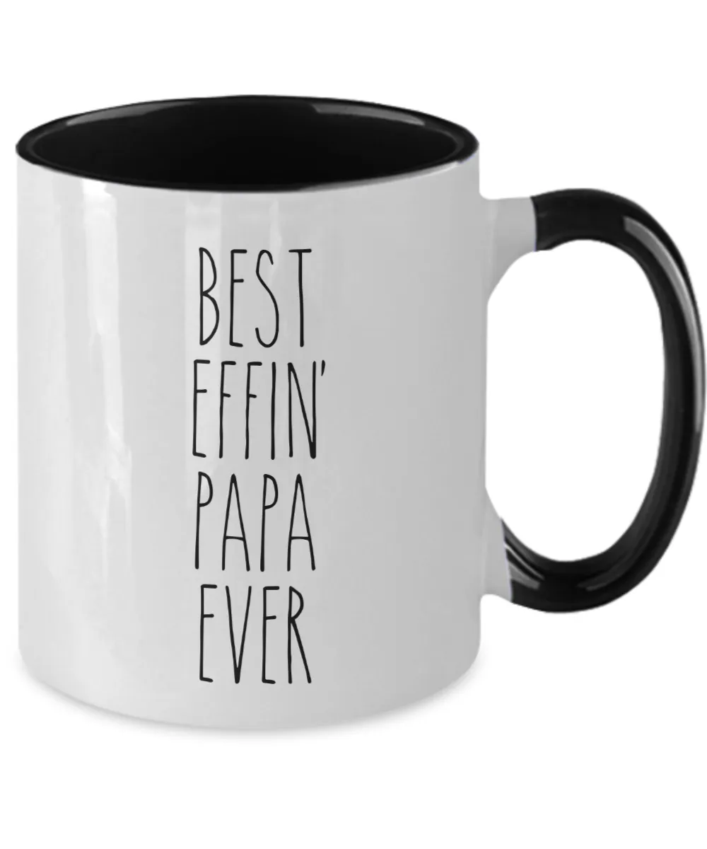 Best Effin Deputy Papa Ever Mug Two-Tone Coffee Cup Funny Gift
