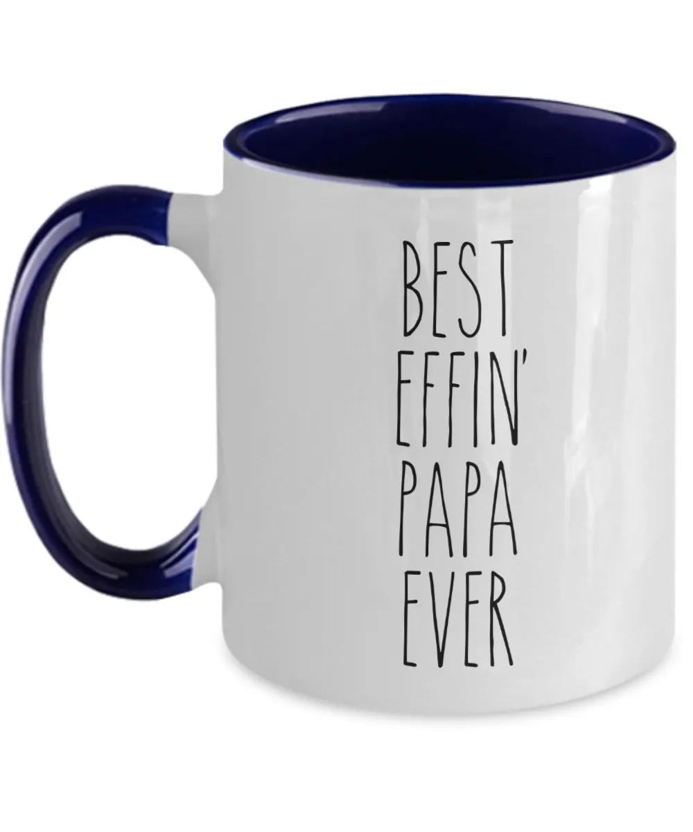 Best Effin Deputy Papa Ever Mug Two-Tone Coffee Cup Funny Gift