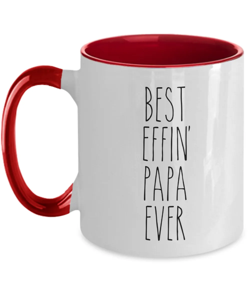 Best Effin Deputy Papa Ever Mug Two-Tone Coffee Cup Funny Gift