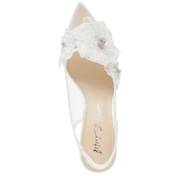 Betsey Johnson's Petra Flower Applique Slingback Pumps