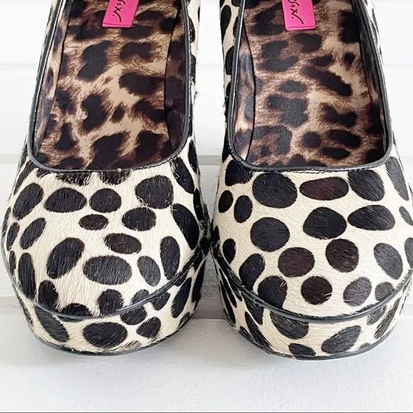 Betsey Johnson Mixxy Calf Hair Wedge Pump Shoes