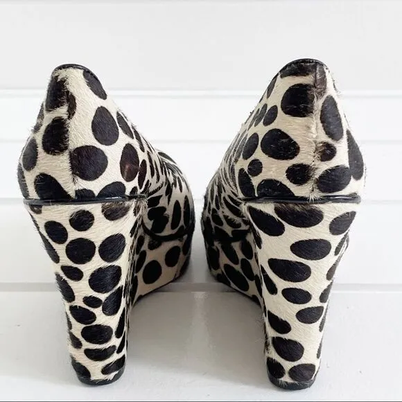 Betsey Johnson Mixxy Calf Hair Wedge Pump Shoes