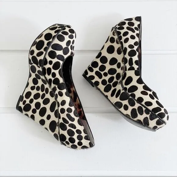 Betsey Johnson Mixxy Calf Hair Wedge Pump Shoes