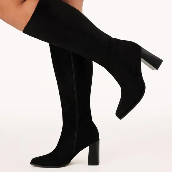 BILLINI CASTON EXTENDED CURVE BLACK SUEDE boots