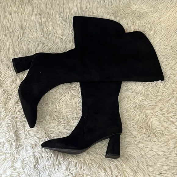 BILLINI CASTON EXTENDED CURVE BLACK SUEDE boots