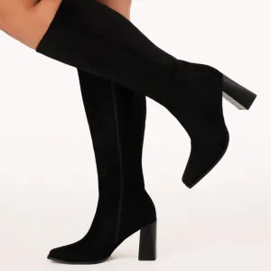 BILLINI CASTON EXTENDED CURVE BLACK SUEDE boots
