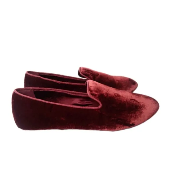 Birdies The Starling Red Velvet Loafers Shoes Women's Size 9.5 Retail $165