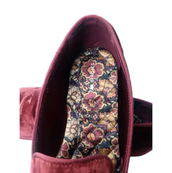Birdies The Starling Red Velvet Loafers Shoes Women's Size 9.5 Retail $165