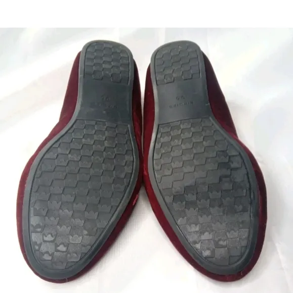 Birdies The Starling Red Velvet Loafers Shoes Women's Size 9.5 Retail $165