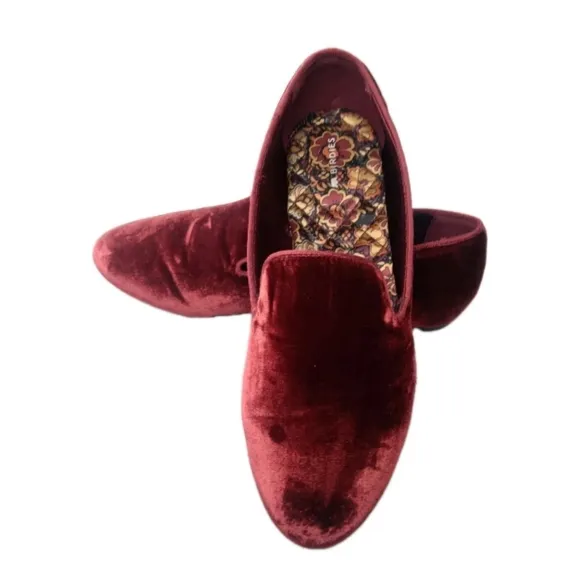 Birdies The Starling Red Velvet Loafers Shoes Women's Size 9.5 Retail $165