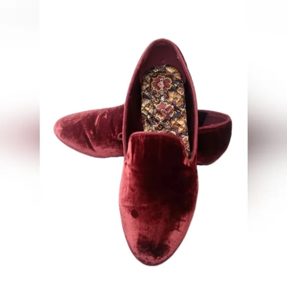 Birdies The Starling Red Velvet Loafers Shoes Women's Size 9.5 Retail $165