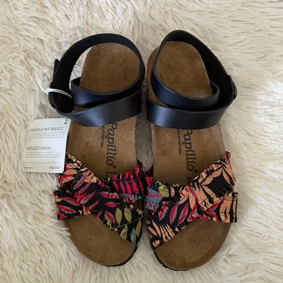 Birkenstock Floral Wedge Heel Sandals