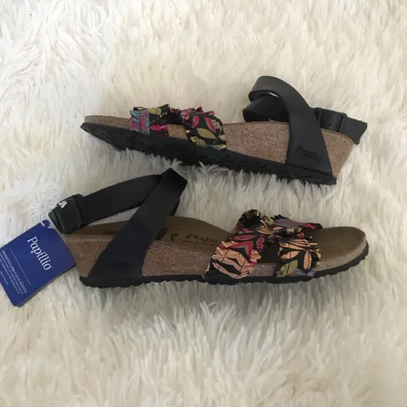 Birkenstock Floral Wedge Heel Sandals