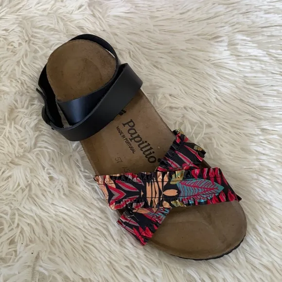 Birkenstock Floral Wedge Heel Sandals