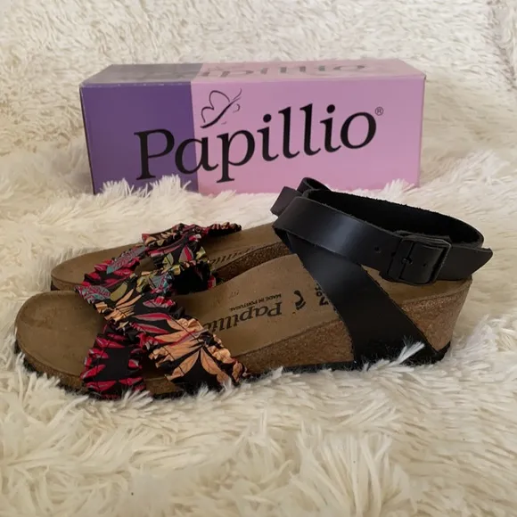 Birkenstock Floral Wedge Heel Sandals