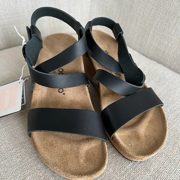 Birkenstock Papillio Sibyl Black Wedge Sandals