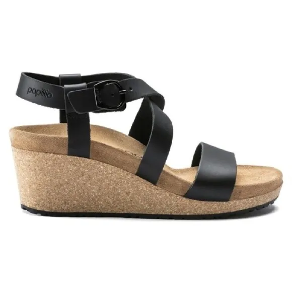 Birkenstock Papillio Sibyl Black Wedge Sandals