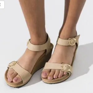 Birkenstock Papillio Soley Nubuck Leather Sandals Size 40 (9) Sandcastle NWOB