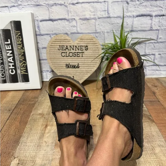 Birkis by Birkenstock Tweed sandals Arizona hard to find rare size L 11 M 9
