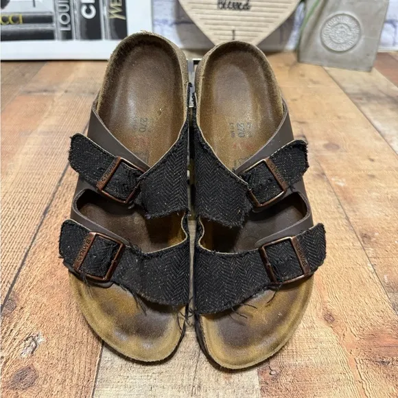Birkis by Birkenstock Tweed sandals Arizona hard to find rare size L 11 M 9
