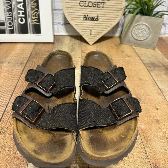 Birkis by Birkenstock Tweed sandals Arizona hard to find rare size L 11 M 9