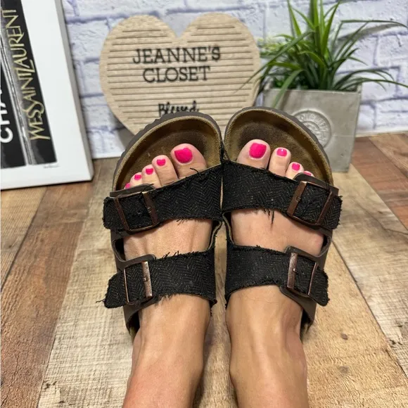Birkis by Birkenstock Tweed sandals Arizona hard to find rare size L 11 M 9