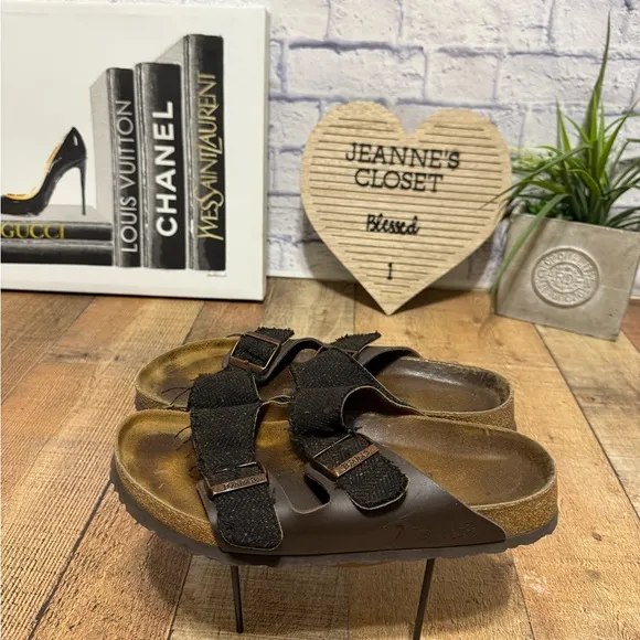 Birkis by Birkenstock Tweed sandals Arizona hard to find rare size L 11 M 9