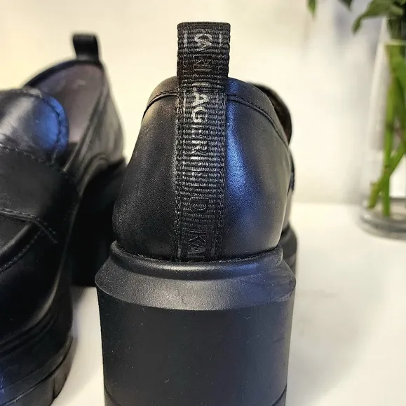 Black Leather Women's Loafers
