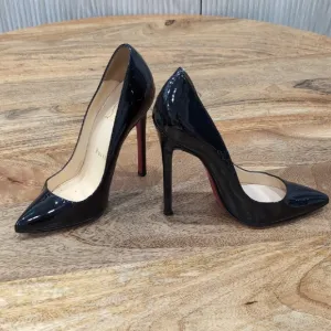 Black Patent Leather Stiletto Heels