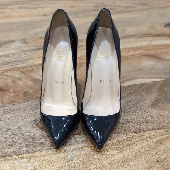 Black Patent Leather Stiletto Heels
