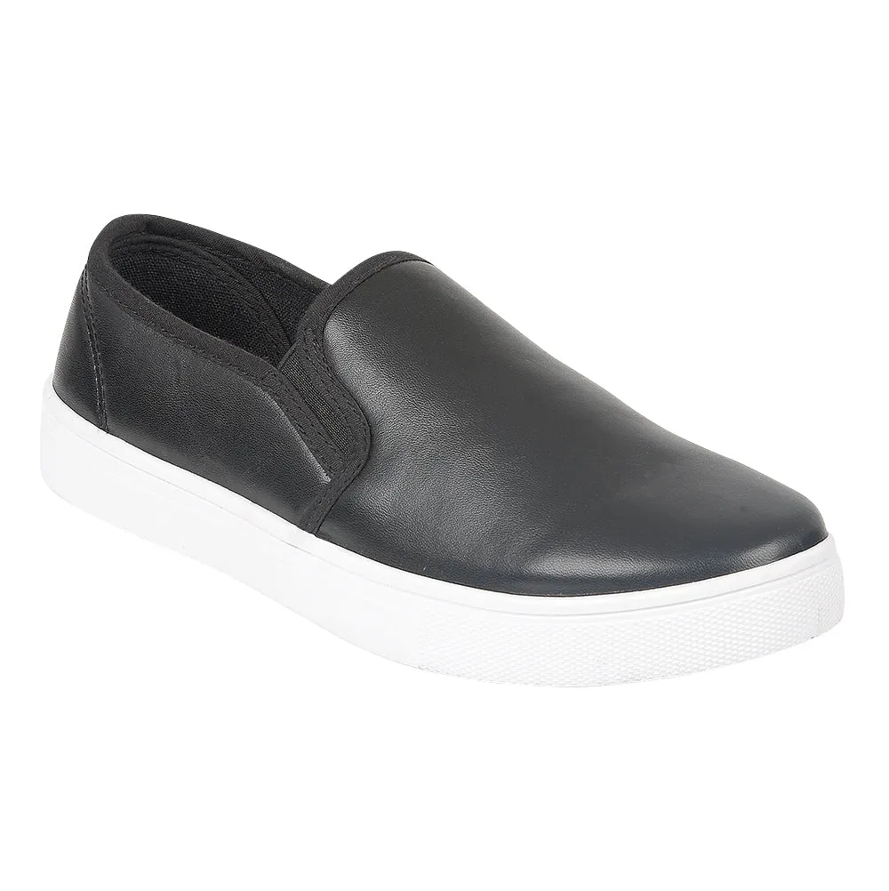 Black Pu Flat Shoes