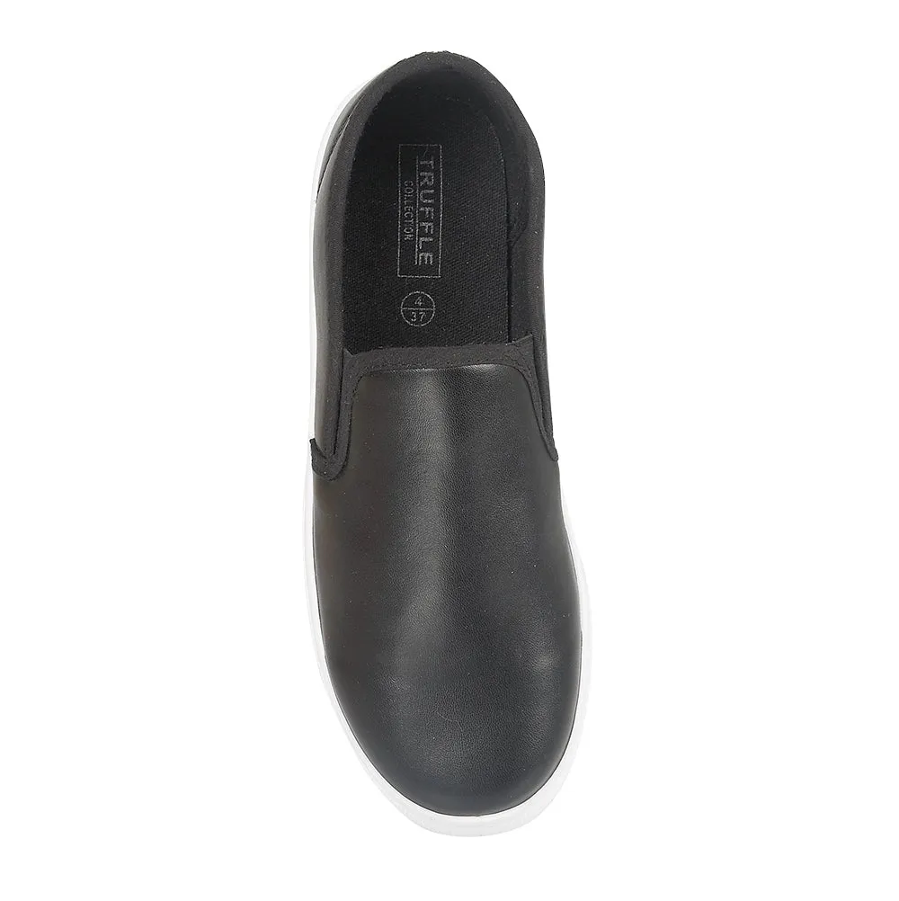 Black Pu Flat Shoes