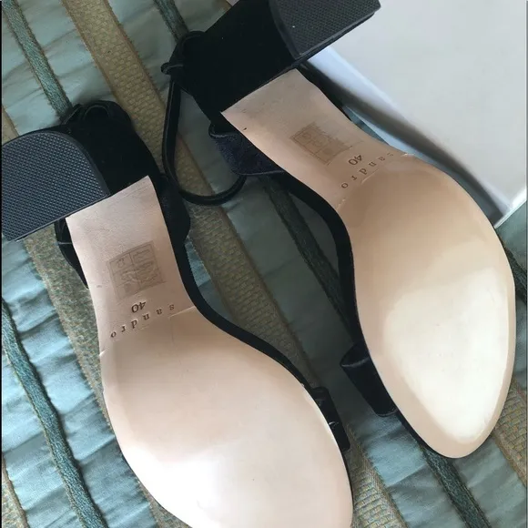 Black Sandro Women’s Adrianne Velvet Sandals
