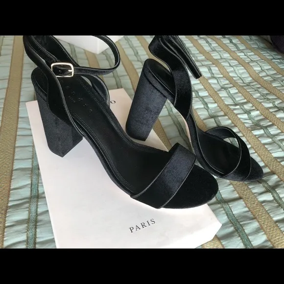 Black Sandro Women’s Adrianne Velvet Sandals