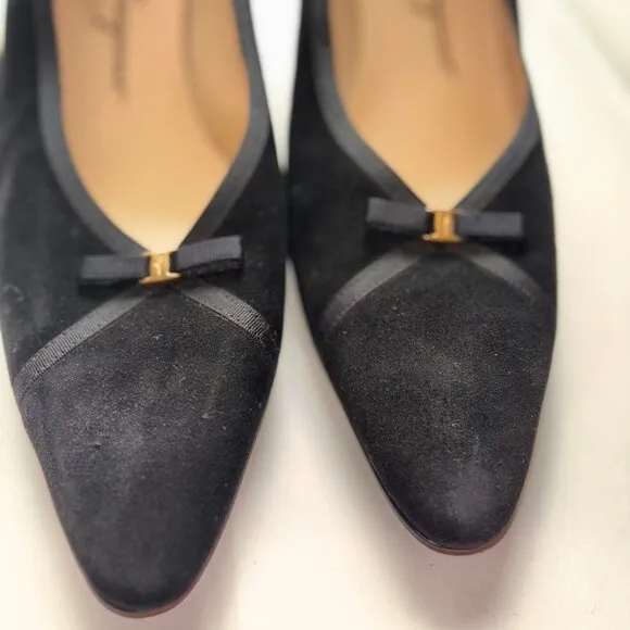 Black Suede Ferragamo Heels