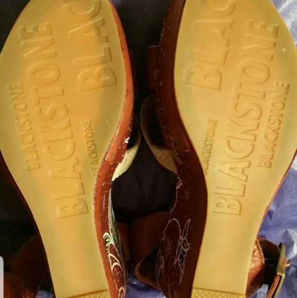 Blackstone Batik wedge Sandals, Color Rust Size 37